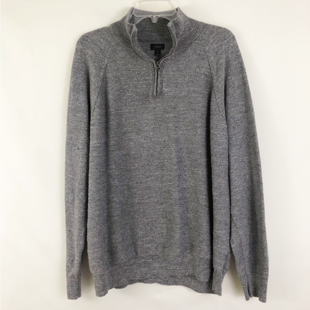 J. Crew Men’s Grey XL Quarter-Zip Pullover Sweater